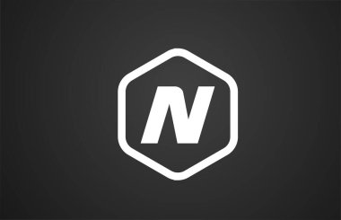 İş ve şirket için eşkenar dörtgen içeren N siyah ve beyaz alfabe harfi logo simgesi tasarımı