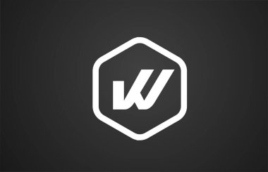 İş ve şirket için eşkenar dörtgen içeren W siyah ve beyaz alfabe harfi logo simgesi tasarımı