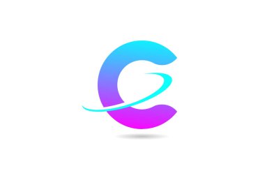 Pembe mavi alfabe harfi logo simgesi tasarımı şirket ve iş için swoosh ile