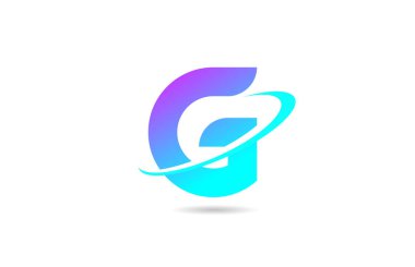 Pembe mavi G alfabe harfi logo simgesi tasarımı şirket ve iş için swoosh ile