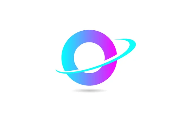 Rose Bleu Lettre Alphabet Logo Icône Design Avec Swoosh Pour — Image vectorielle