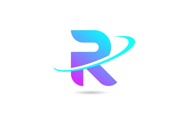 Roz Albastru Alfabet Literă Logo Icon Design Swoosh Pentru Companie — Vector de stoc