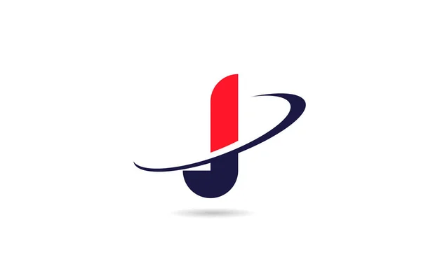 Alfabetet Bokstav Logotyp Ikon Design Röd Blå Färg Med Swoosh — Stock vektor