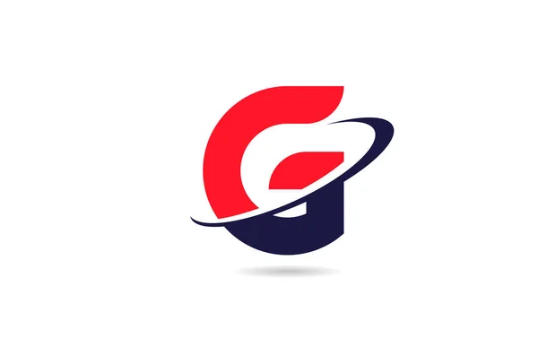 Alphabet Letter Logo Icon Design Red Blue Color Swoosh Company — Stock Vector