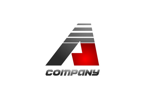 Diseño Icono Logotipo Letra Alfabeto Color Gradiente Gris Rojo Para — Vector de stock