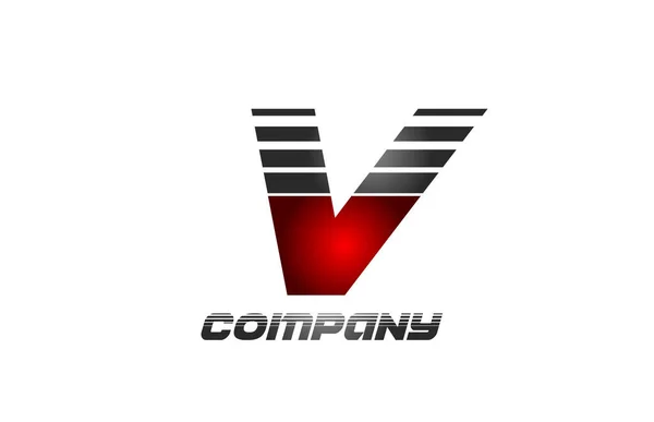 公司和企业用红色灰色渐变色V字母表图标设计 — 图库矢量图片