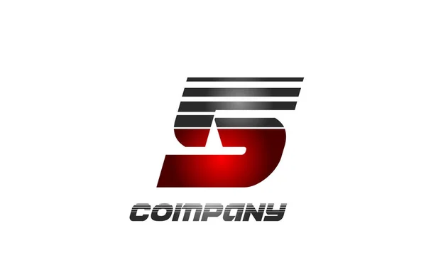 Pět Číslice Logo Design Ikon Červené Šedé Barvě Přechodu Pro — Stockový vektor