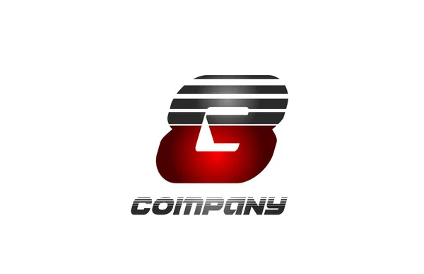Huit Nombre Logo Icône Design Rouge Gris Dégradé Couleur Pour — Image vectorielle