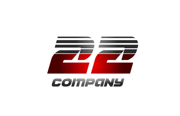 Ikona Logo Numer Kolorze Czerwonego Szarego Gradientu Dla Firmy Biznesu — Wektor stockowy