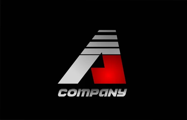 会社やビジネスのための赤いグレーの黒いアルファベットの文字のロゴのアイコンのデザイン — ストックベクタ