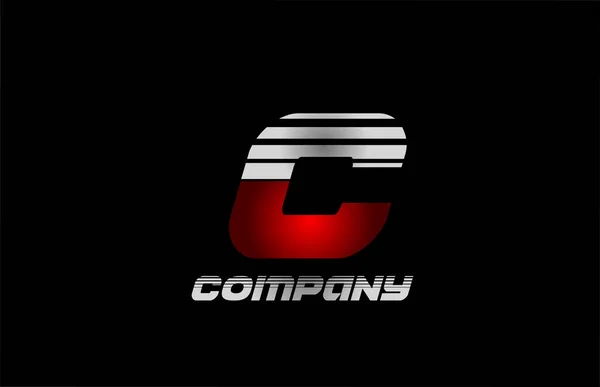 公司和企业用C红色灰黑色字母标志图标设计 — 图库矢量图片