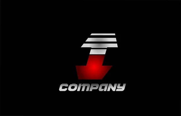 Red Grey Black Alphabet Letter Logo Icon Design Company Business — Stock Vector