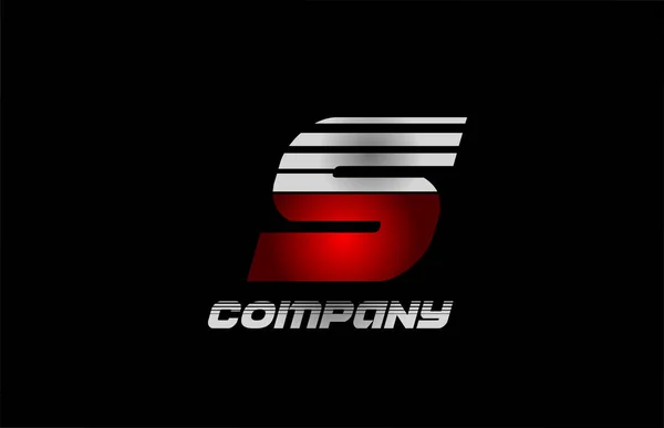 Red Grey Black Alphabet Letter Logo Icon Design Company Business — Stock Vector