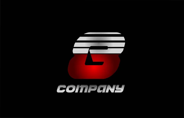 Nomor Logo Merah Abu Abu Desain Ikon Hitam Untuk Perusahaan - Stok Vektor