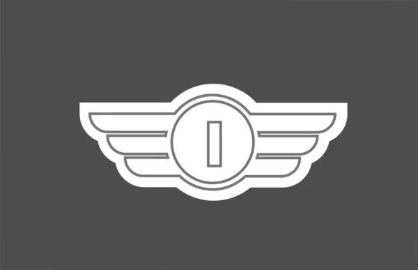 Алфавит Буква Логотип Значок Компании Бизнеса Линейным Дизайном Крыла — стоковый вектор
