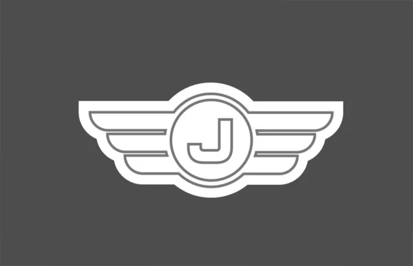 Alfabeto Letra Logotipo Icono Para Empresa Negocio Con Diseño Ala — Vector de stock
