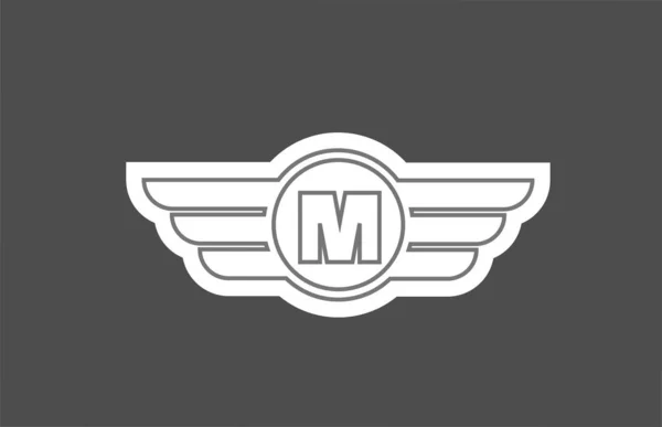 Alfabet Letter Logo Icoon Voor Bedrijf Bedrijf Met Lijnvleugel Ontwerp — Stockvector