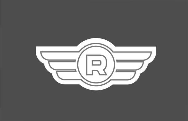 用直线翼设计的公司和企业的R字母表标识图标 — 图库矢量图片