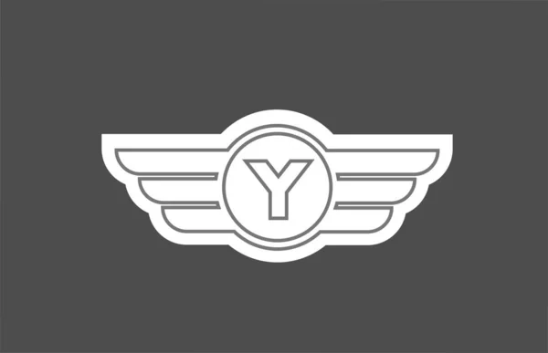 Icono Logotipo Letra Alfabeto Para Empresa Negocio Con Diseño Ala — Archivo Imágenes Vectoriales