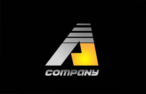 Logo Alfabetu Ikona Dla Firmy Biznesu Żółtymi Paskami Projektu — Wektor stockowy