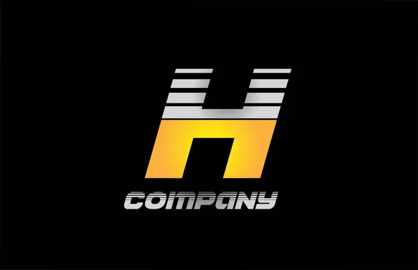 Alfabesi Harfi Logo Simgesi Şirket Için Sarı Çizgili Tasarım — Stok Vektör