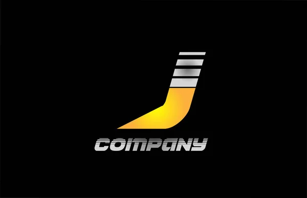 Alfabeto Letra Logotipo Ícone Para Empresa Negócios Com Listras Amarelas — Vetor de Stock