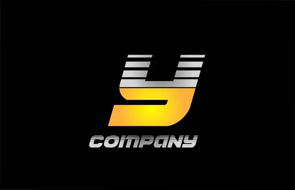 Logo Huruf Untuk Perusahaan Dan Bisnis Dengan Desain Garis Kuning - Stok Vektor