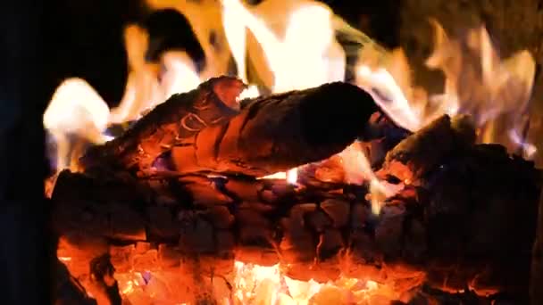 Βίντεο Από Πολύ Άνετο Τζάκι Φωτιά Ζεστό Καμένο Ξύλο Φλόγες — Αρχείο Βίντεο