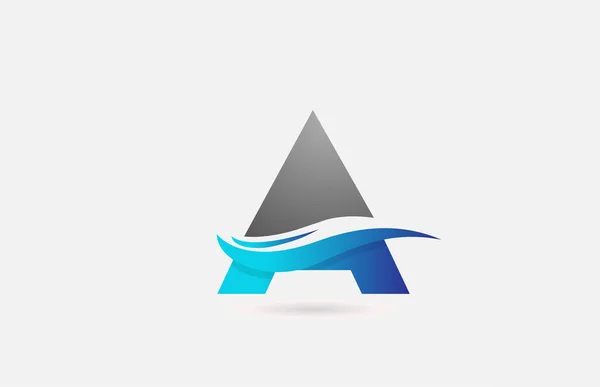 Bleu Gris Une Icône Logo Lettre Alphabet Pour Entreprise Les — Image vectorielle