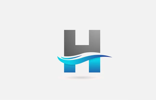 Modrá Šedá Abeceda Písmeno Logo Ikona Pro Firmu Podnikání Swoosh — Stockový vektor