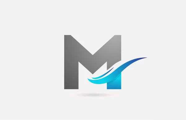 Синий Серый Алфавит Буква Значок Логотипа Компании Бизнеса Дизайном Swoosh — стоковый вектор