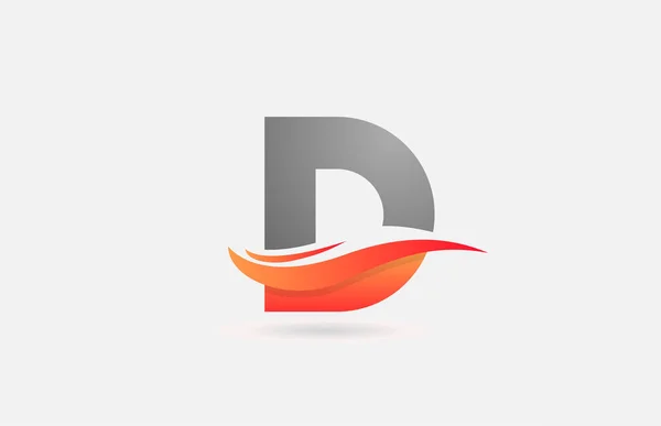Orange Grå Alfabet Bokstav Logotyp Ikon För Företag Och Företag — Stock vektor