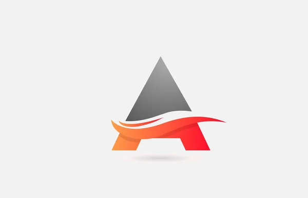 Orange Grau Ein Buchstabe Buchstabe Logo Symbol Für Unternehmen Und — Stockvektor