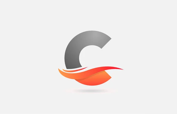 用Swoosh设计的公司和企业的橙色C字母表图标 — 图库矢量图片