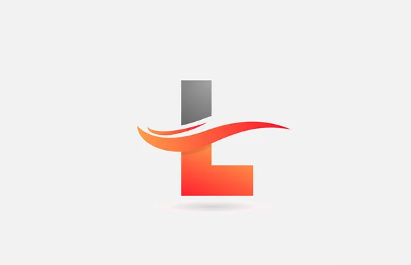 Orange Grau Alphabet Buchstabe Logo Symbol Für Unternehmen Und Unternehmen — Stockvektor