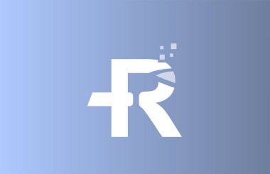 R beyaz mavi alfabe harf logosu şirket ve iş için pastel renk tasarımı simgesi