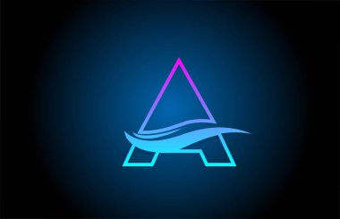 Şirket ve iş dünyası için basit satır dizaynlı mavi ve pembe alfabe harfi simgesi