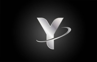 Y metal alfabe harfi logo simgesi şirket ve iş için swoosh tasarımı