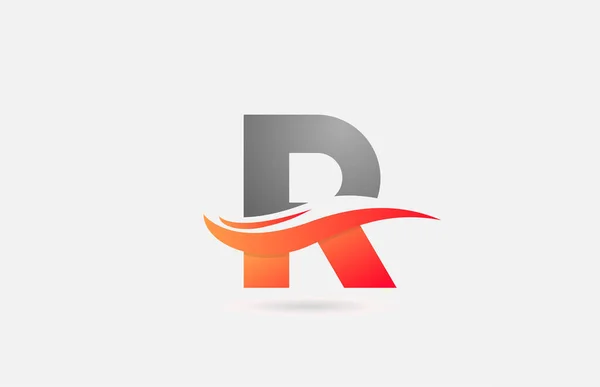 オレンジグレーRアルファベットの文字のロゴ企業や企業のためのアイコンとスウッシュデザインのビジネス — ストックベクタ