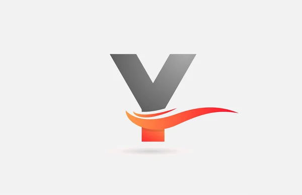 Oranžová Šedá Abeceda Písmeno Logo Ikona Pro Firmu Podnikání Swoosh — Stockový vektor