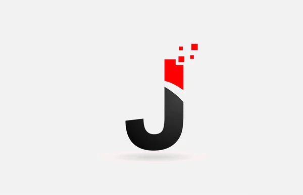 シンプルな黒と白のドットデザインの会社とビジネスのためのJの手紙のロゴアイコン — ストックベクタ