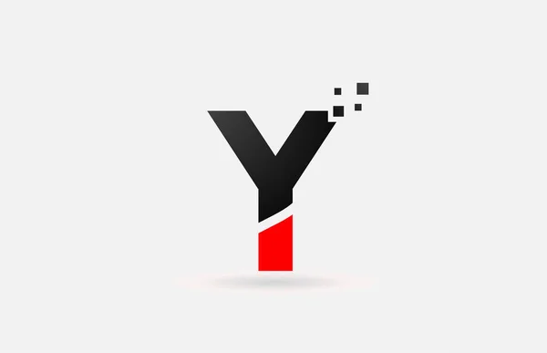 シンプルな黒と白のドットデザインの企業やビジネスのためのY文字のロゴアイコン — ストックベクタ