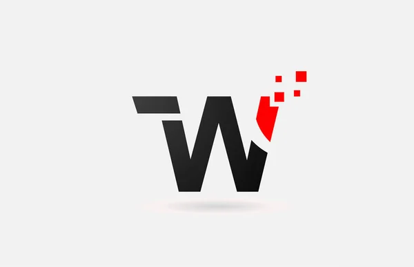 公司和企业的W字母标志图标 带有简单的黑白点设计 — 图库矢量图片