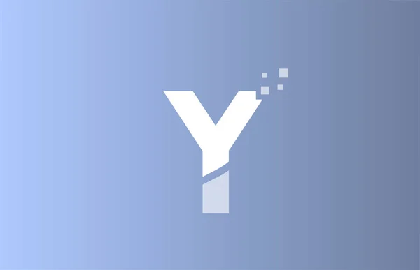 Bílá Modrá Abeceda Písmeno Logo Ikona Pro Firmu Podnikání Pastelovým — Stockový vektor
