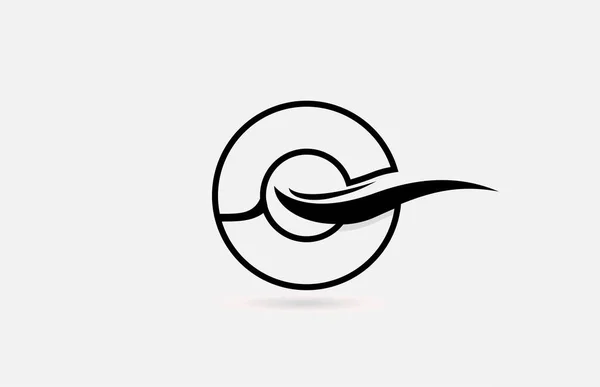 Black White Alphabet Letter Logo Icon Company Business Simple Line — Stock Vector
