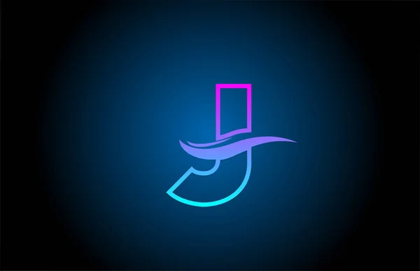 Modrá Růžová Abeceda Symbol Logo Ikona Pro Firmu Podnikání Jednoduchým — Stockový vektor