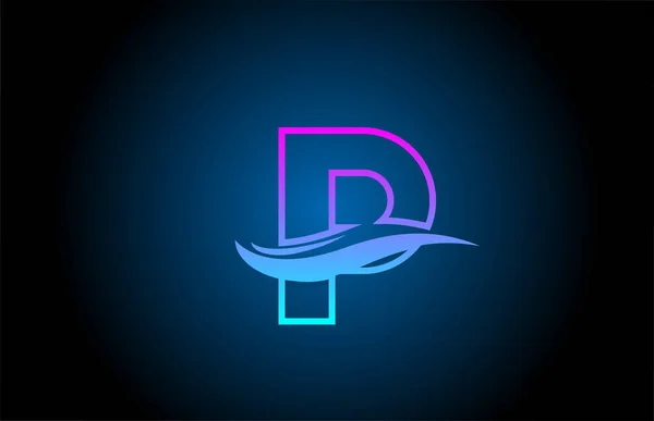 Піктограма Логотипу Синьо Рожевої Літери Компанії Бізнесу Простим Дизайном Лінії — стоковий вектор