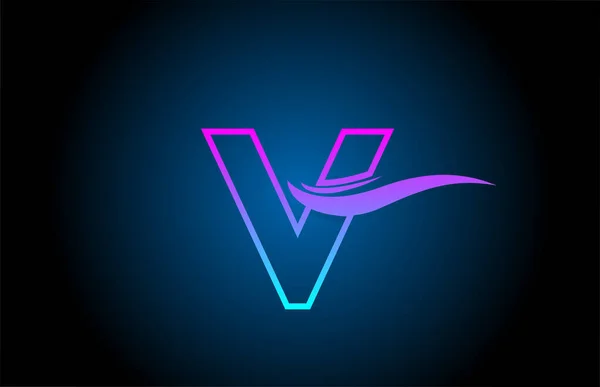 Modrá Růžová Abeceda Symbol Logo Ikona Pro Firmu Podnikání Jednoduchým — Stockový vektor