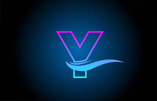 Синий Розовый Алфавит Буква Значок Логотипа Компании Бизнеса Простым Дизайном — стоковый вектор