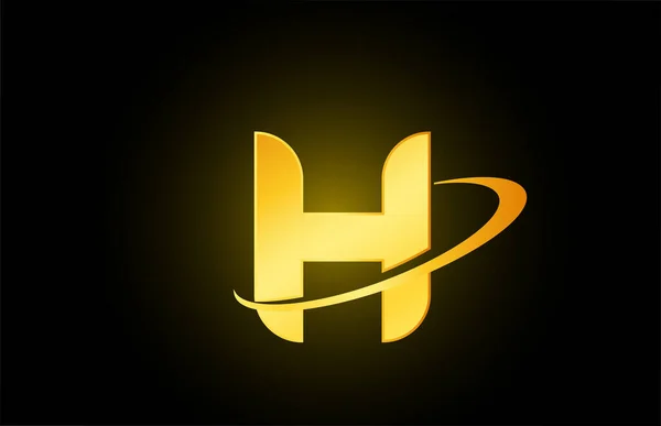 公司和企业的H字母表标识图标 黄金设计 — 图库矢量图片